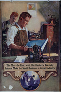 Original 1920s Bank Finance Poster The Man - The Idea, With  His Banker's Interest Make the Small Business A Great Industry