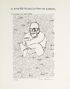 He Says NO to Civilization Original Lyndon Johnson Political Poster anti-Barry Goldwater 