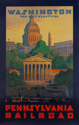 Pennsylvania Railroad Original Travel Poster Washington The City Beautiful