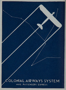 Colonial Airways System Mail Passenger Express Original Luggage Label