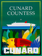 Original Cunard Cruise Lines Poster Cunard Countess