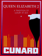 Original Cunard Cruise Lines Poster Queen Elizabeth 2 A Tradition of Luxury at Sea
