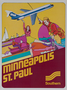 Southern Airways Original Travel Poster Minneapolis St Paul