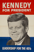 John F Kennedy For President Leadership for the 60's Original JFK Campaign Poster