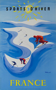 Sport d'Hiver France Winter Sports Original Travel Poster 