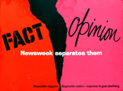Newsweek Magazine Original American Advertising Poster Fact Opinion Newsweek Separates Them split