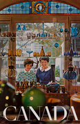 Canada, Original Travel Poster Glassware Shopping