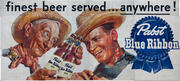 Finest Beer Served... Anywhere Pabst Blue Ribbon Original American Advertsing Billboard
