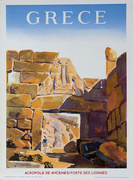 Acropole de Mycenes Original Greek Travel Poster