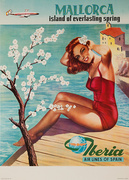 Mallorca Island of Everlasting Spring Original Iberia Air Lines of Spain Travel Poster