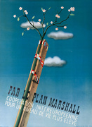 Original Marshall Plan Belgium Poster Par le Plan Marshall Cooperation Intereuropeanne Pour un Niveau de Vie Plus Eleve