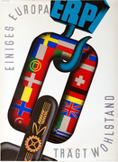 Original Marshall Plan Austria Poster A United Europe Carries Prosperity. "Einiges Europa-Tragtwohlstand"