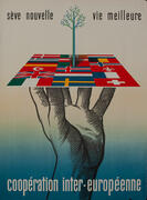 Original Marshall Plan France Poster "Seve Nouvelle Vie Meilleure - Cooperation Inter-Europeenne"  "New Sap, Better Life"