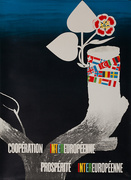 Original Marshall Plan - Switzerland Poster Intra-European Cooperation, Intra-European Prosperity. "Cooperation Intereuropeene, Prosperite Intereuropeenne."