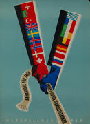 Original Marshall Plan - Sweden Poster  Working Together for Success to a Higher Standard of Living. "Marshallhjalpen: Samarbete For Fredebihet-Hogre Levnadsstandard."