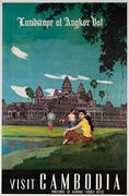 Landscape of Angkor Wat Original Visit Cambodia Travel Poster