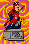 Bud Man Dauntless Defender of Quality Original American Budweiser Beer Poster