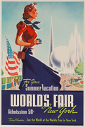 Original 1939 New York World's Fair Poster For Your Summer Vacation