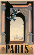 Paris Original Cassandre French Travel Poster Arc de Triomphe