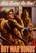 He's Going For You Original Abbott Labs Buy War Bonds Poster