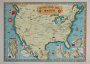 Book Lovers Map of America Original Map of Historic Literary Destinations