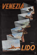 Venezia Lido Original Venice Italy Travel Poster Postcards