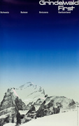Grindwald First Original Swiss Ski Travel Poster