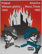 Anti American Protest Poster Poland Warsaw Ghetto 1944 America Waco 1993