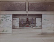 Meiji Era Hand Colored Japanese Albumen Photograph Interior of a Nobelman's Palace