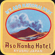 Mt Aso National Park Original Japanese Luggage Label