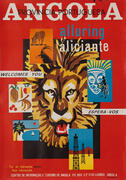 Angola Alluring Provincial Portugesa Original African Travel Poster Lion and Icons 