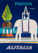 Alitalia Original Travel Poster Pakistan