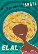 There's no winter in ISRAEL Fly El Al Israel Airlines Original Travel Poster