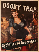 Booby Trap Syphilis and Gonorrhea Original WWII American VD Health Poster