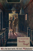Furlough "Booby Trap!" No is the best tactic; the next PROphylactic! Original American WWII VD Health Poster