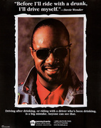 Original Stevie Wonder anti-drunk Driving Poster 