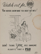 Watch Out For Trouble, Small WWII American VD Health Poster