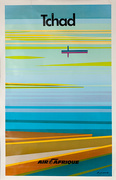 Air Afrique Original Travel Poster Chad Africa