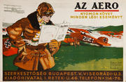 AZ AERO Track All Aviation Events Original WWI Hungarian Poster