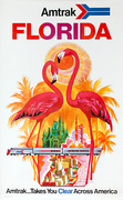 Original Amtrak Takes You Clear Across America Railroad Poster Florida 