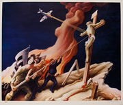 Again, Original Thomas Hart Benton WWII Poster