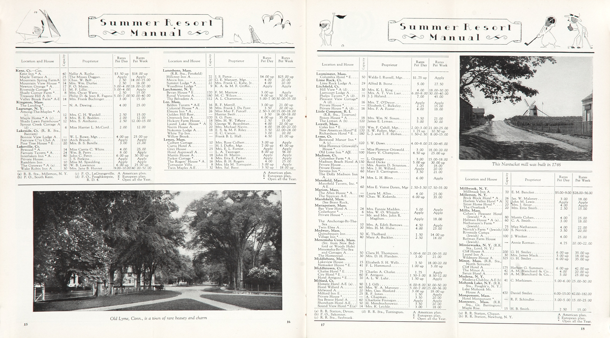 Summer Resort Manual 1928 Original New York, New Haven and Hartford Railroad Co., New England Steamship Company Travel Brochure