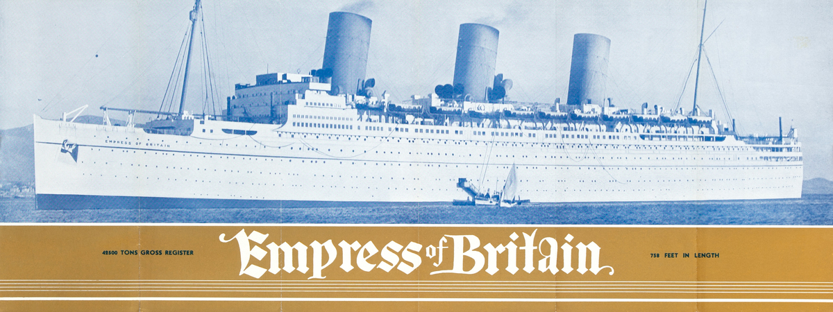 Empress of Britain to Europe Original Canadian Pacific Brochure