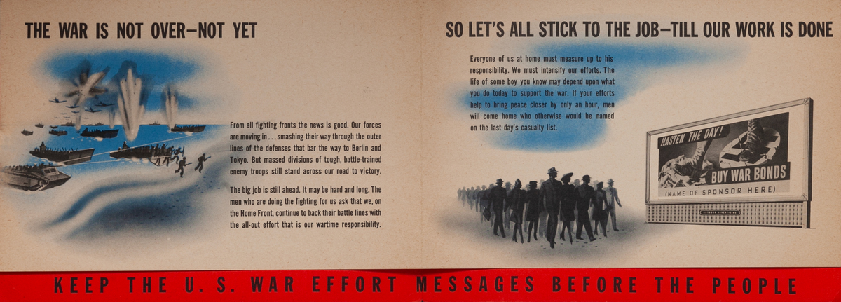 Stick To Your Gun Till Victory is Won WWII  Outdoor Advertising Incorporated Marketing Brochure