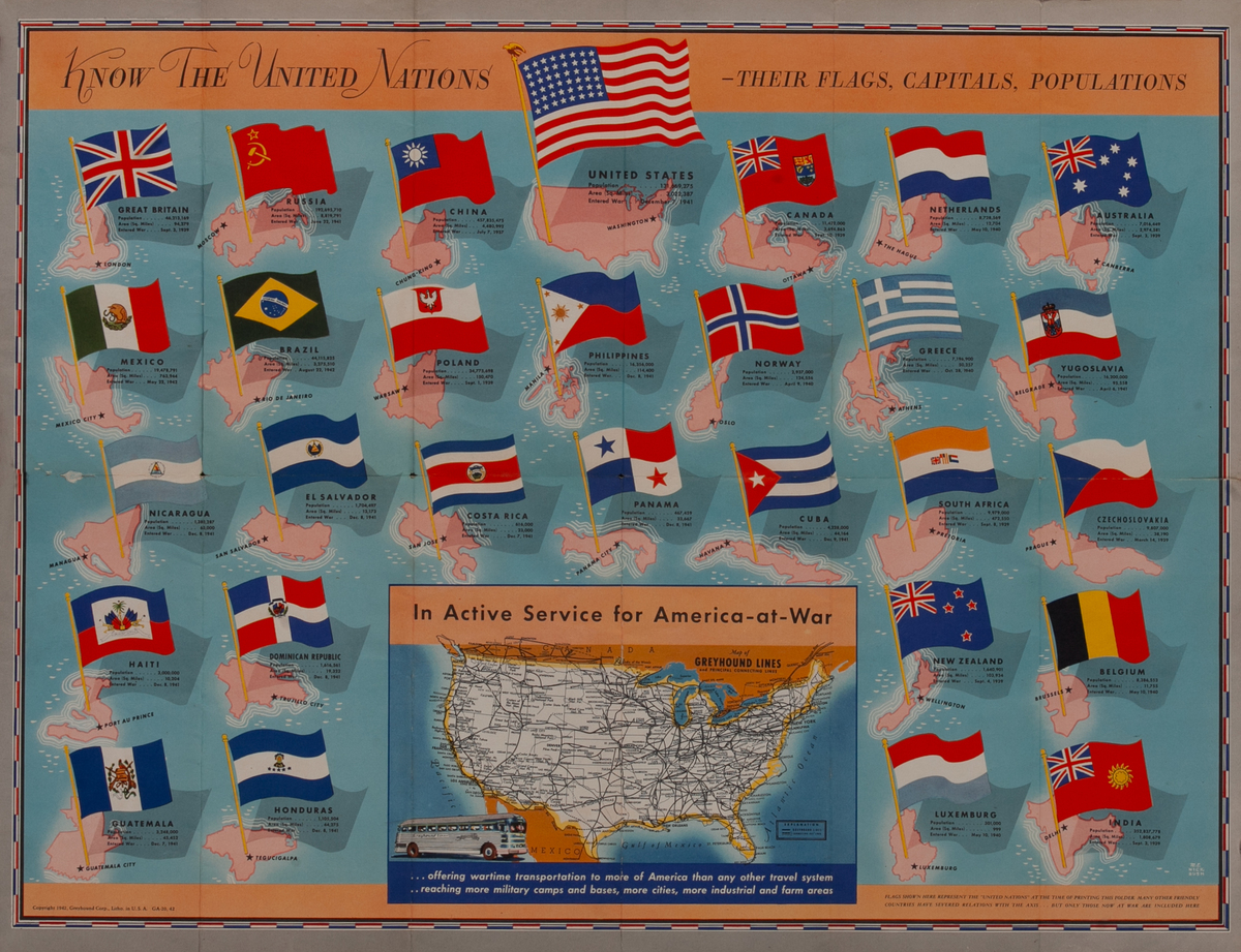 Greyhound Know Your Army Know Your Navy WWII Brochure 