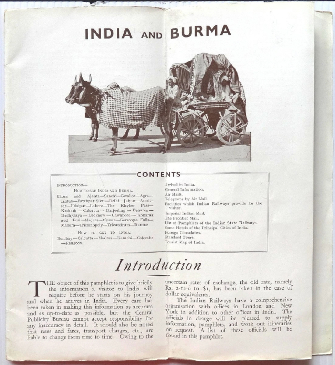 India Burma Travel Brochure