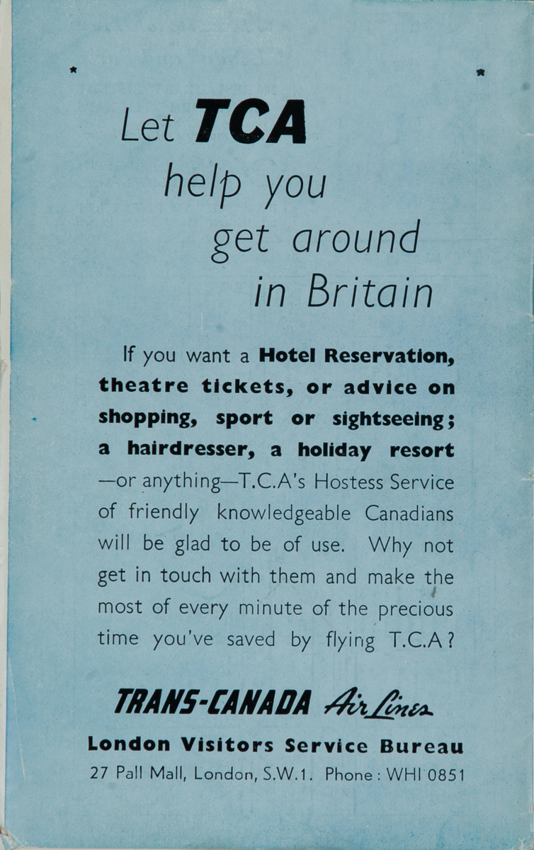 World Traveller - Let TCA Help You Get Around inn Britain Original Travel Brochure