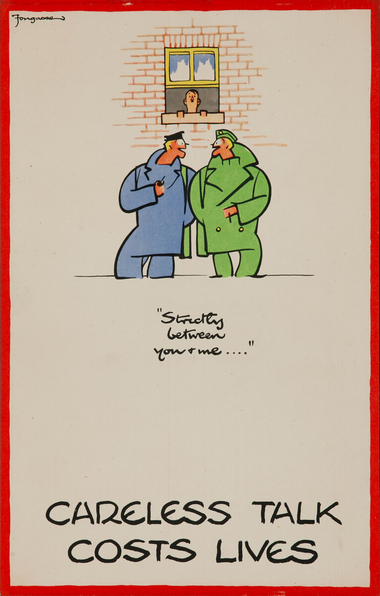 Careless Talk Costs Lives, COMPLETE SET Original British WWII Security Poster