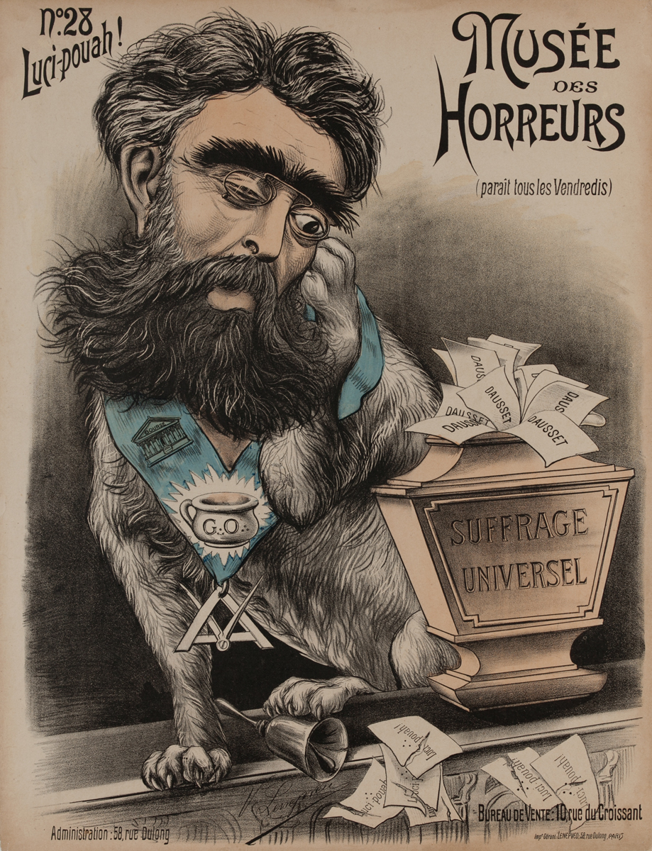 Musée des Horreurs, No. 28 Luci-pouah!! Original French Anti-Semetic Political Poster