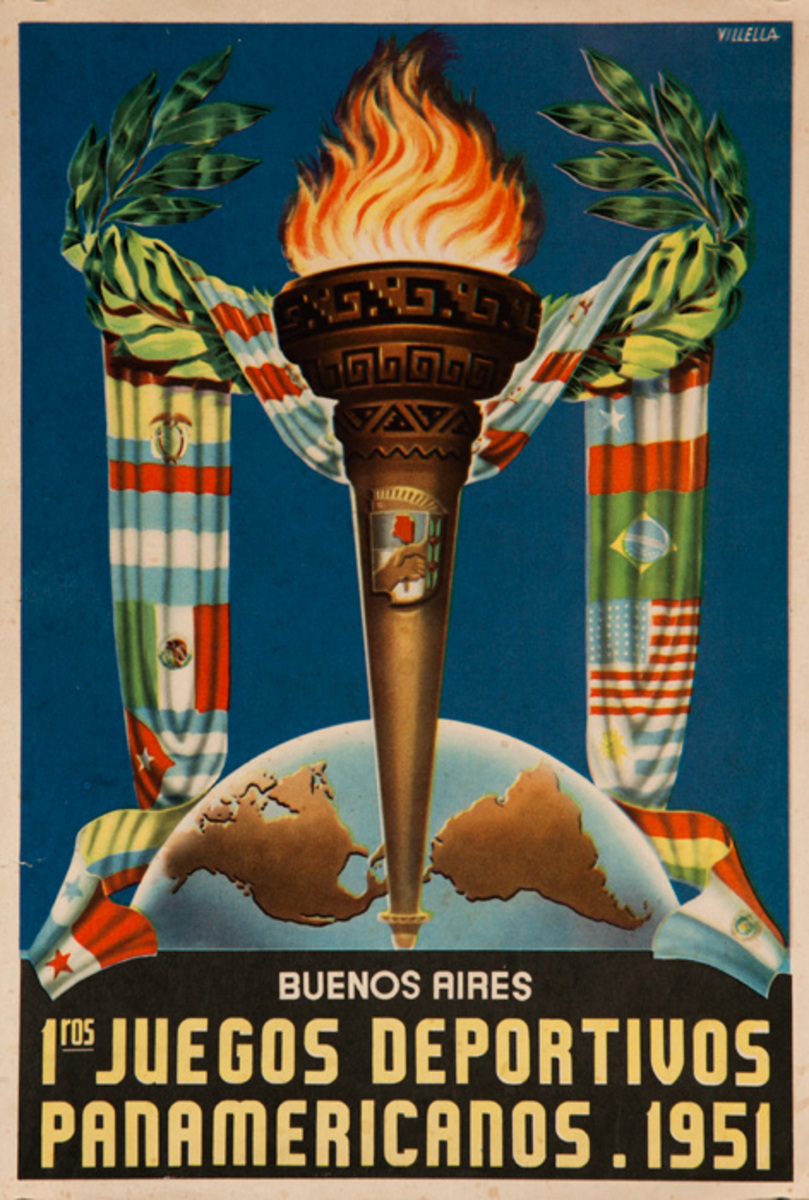 1st Juegos Deportivos Panamericanos, Buenos Aires First Pan American Games Original Sports Poster
